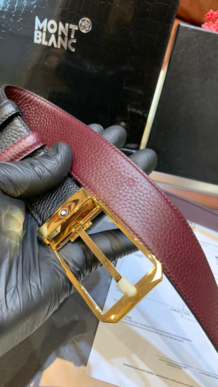 Mont Blanc Belt Leather – First Copy Unisex Strap