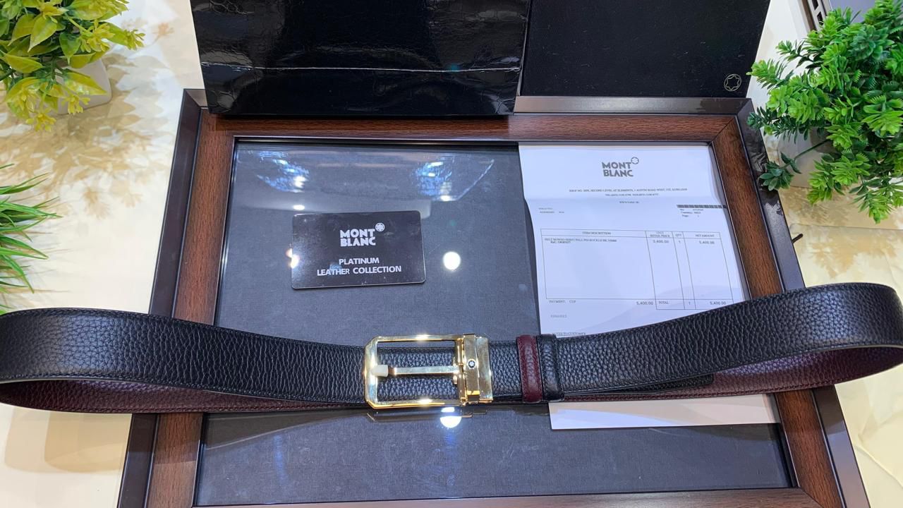 Mont Blanc Belt Leather – First Copy Unisex Strap