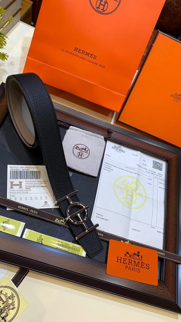 Luxury First Copy Hermès Leather Belt – Unisex Style