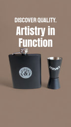 Luxury Matte Black Flask & Shot Glass Travel Set – Designer-Inspired Barware Kit