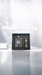 Luxury Matte Black Flask & Shot Glass Travel Set – Designer-Inspired Barware Kit
