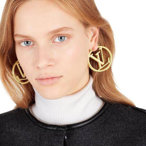 Gold Statement Monogram Hoop Earrings – Replica Louis Vuitton