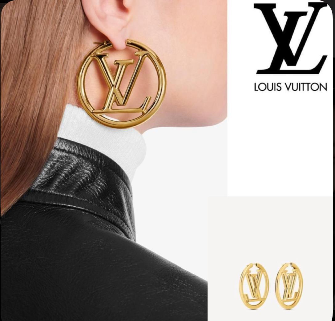 Gold Statement Monogram Hoop Earrings – Replica Louis Vuitton