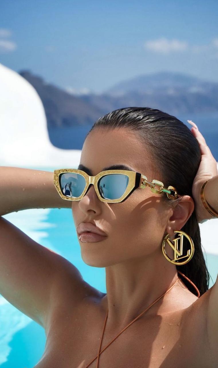 Gold Statement Monogram Hoop Earrings – Replica Louis Vuitton