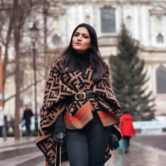 Luxury Designer Edition Winter Shrug – Reversible Monogram Wool Blend