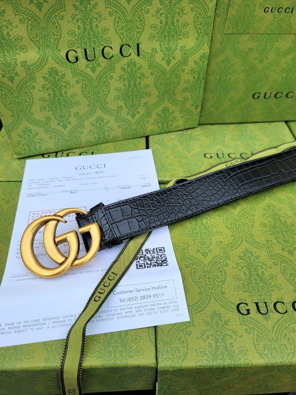 Luxury Croc-Texture Belt with Bold Double-Ring Buckle