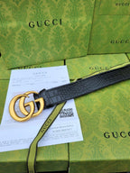 Luxury Croc-Texture Belt with Bold Double-Ring Buckle