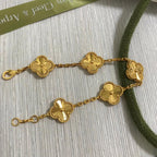 Elegant Floral Link Bracelet with Polished Finish