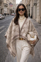 Elegant Monogram Pattern Winter Stole for Men & Women