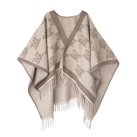 Elegant Monogram Pattern Winter Stole for Men & Women