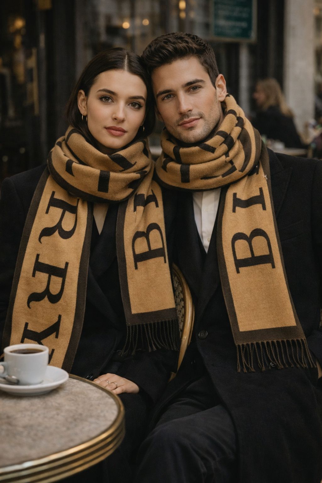 Bold Letter Print Winter Scarf with Fringe Detail – Unisex
