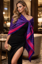 Luxury Monogram Style Wool Blend Stole for Women