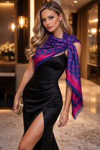 Luxury Monogram Style Wool Blend Stole for Women