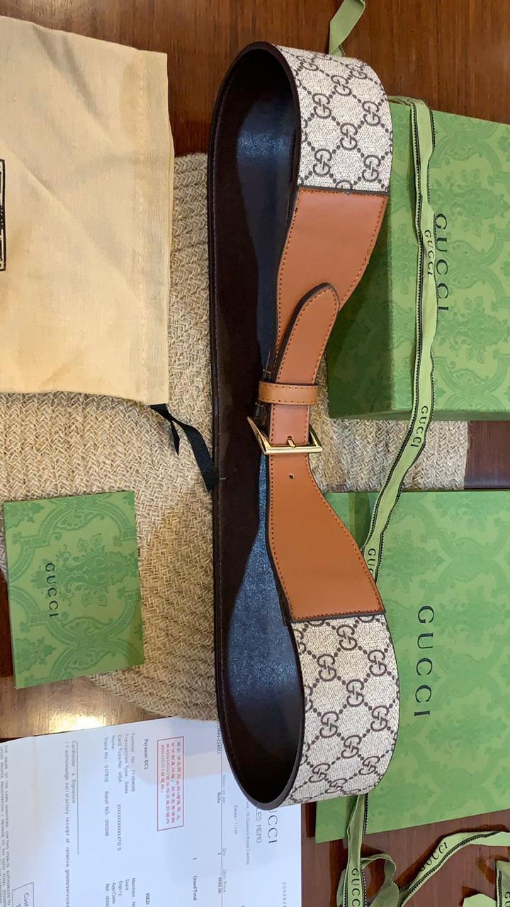 Elegant Wide Waist Belt with Gold Buckle for Women