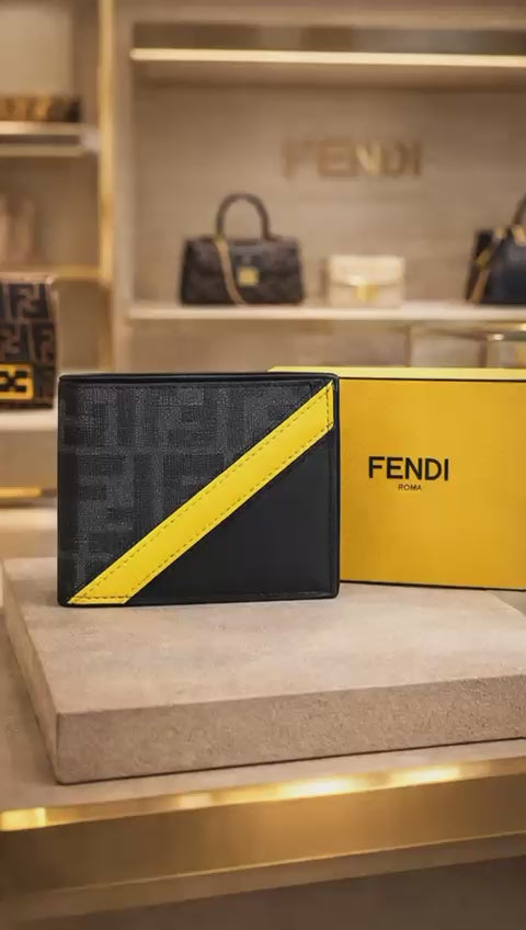 Premium Textured Leather Wallet with Contrast Stripe – Sleek Bifold Design