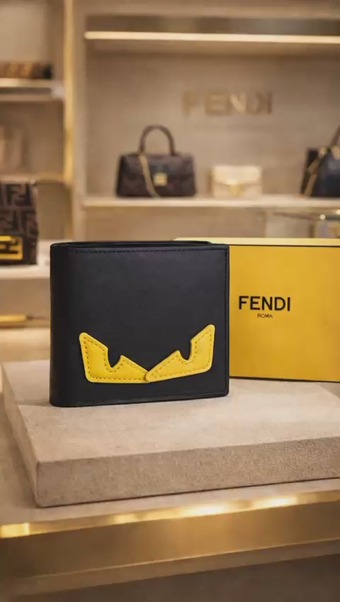 Bold Eye Graphic Bi-Fold Wallet – Black & Yellow Edition
