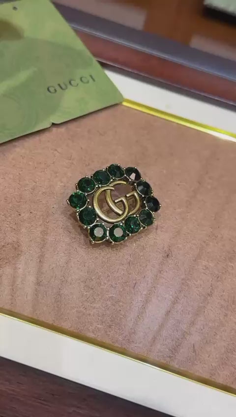 Gucci Logo Brooch Pin – First Copy GG Badge in Gold